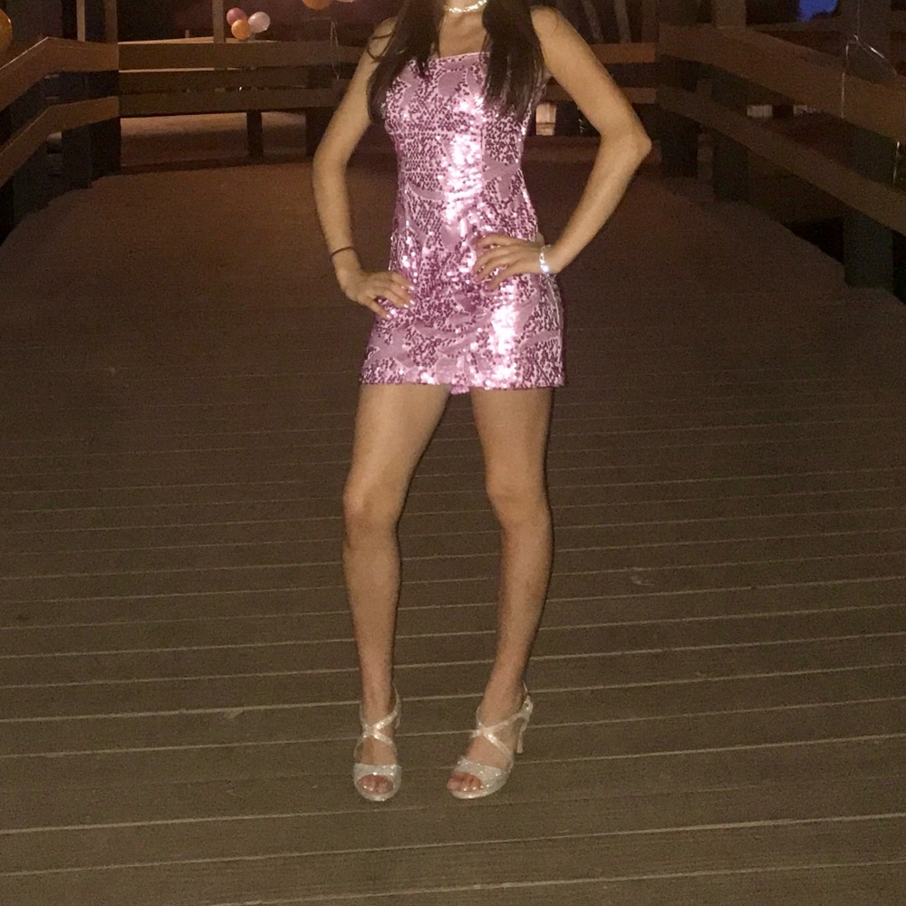Josh & Jazz Pink Sequin Mini Dress Size 3/4
